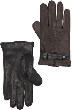 Bruno Magli Cashmere Lined Leather Snap Button Gloves at Nordstrom Rack