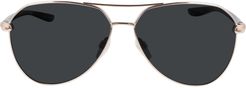 City 61mm Polarized Aviator Sunglasses - Rose Gold / Grey