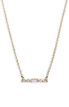 Sadie Pearl Diamond Bar Necklace