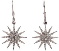 ADORNIA Fine Sterling Silver Pave Champagne Diamond Starburst Drop Earrings - 0 0.73 ctw at Nordstrom Rack
