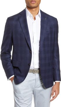 Karl Trim Fit Plaid Wool Travel Sport Coat