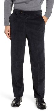 Classic Fit Flat Front Corduroy Trousers