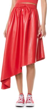 Natalina Asymmetrical Hem Faux Leather Skirt