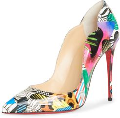 Hot Chick Mix Print Patent Leather Pump