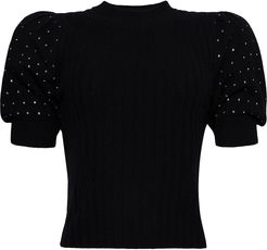 Daphne Embellished Puff Sleeve Wool & Cashmere Sweater