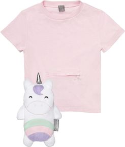 Girl's Cubcoats Uki The Unicorn 2-In-1 Stuffed Animal T-Shirt