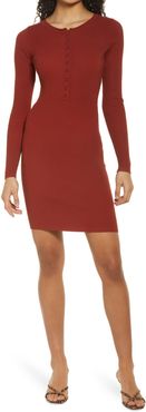 Ryder Henley Long Sleeve Body-Con Minidress