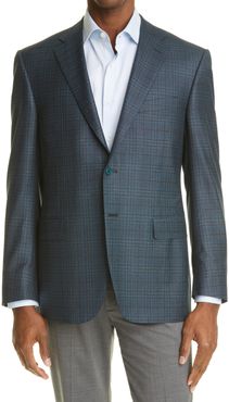 Big & Tall Canali Siena Soft Classic Fit Plaid Wool Sport Coat