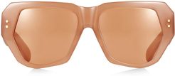 Bec & Bridge 48mm Geometric Sunglasses - Pink/ Amber