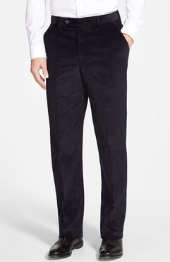 Flat Front Classic Fit Corduroy Trousers