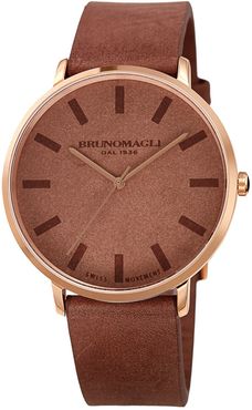 Bruno Magli Men's Roma 1163 Leather Watch, 42mm at Nordstrom Rack