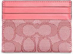 Signature Jacquard Card Case - Pink