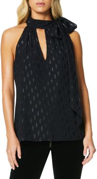 Ramy Brook Sasha Diamond Fil Coupé Tie Neck Sleeveless Top at Nordstrom Rack