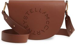 Flap Faux Leather Shoulder Bag - Brown