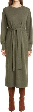 Long Sleeve Cashmere Midi Sweater Dress