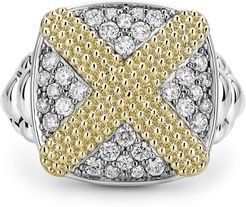 Caviar Lux Diamond Pave Cushion Ring