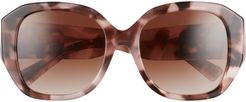 56mm Gradient Sunglasses - Pink Havana/ Brown Gradient