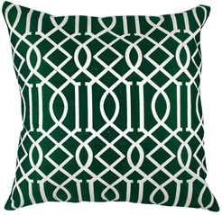 DIVINE HOME Emerald Green Embroidered Vail Trellis Throw Pillow - 20"x20" at Nordstrom Rack
