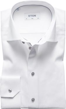 Slim Fit Twill Dress Shirt With Grey Details