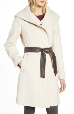 Cole Haan Belted Asymmetrical Wool Coat