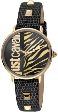 Just Cavalli Women's Animal Leather Strap Watch & Bracelet Set, 32mm at Nordstrom Rack