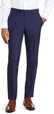 Jefferson Flat Front Solid Wool Trousers