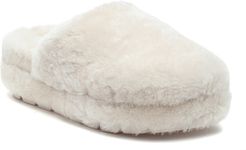 Sleek Genuine Shearling Platform Slipper