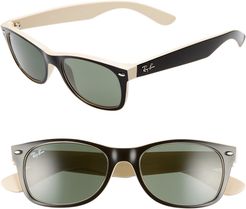 Small New Wayfarer 52mm Sunglasses - Black Beige/ Green