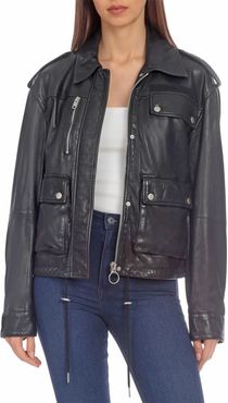 Bagatelle Leather Army Jacket at Nordstrom Rack