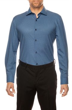 Big & Tall W.r.k Trim Fit Geo Performance Stretch Dress Shirt