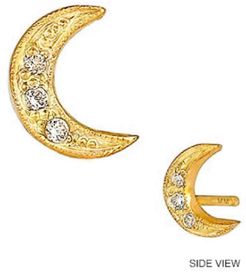 Diamond Icon Crescent Moon Earring