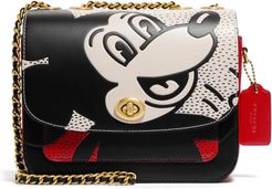 X Mickey Keith Haring Leather Shoulder Bag - Red