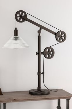 Addison and Lane Descartes Glass Shade Pulley Table Lamp Blackened Bronze at Nordstrom Rack