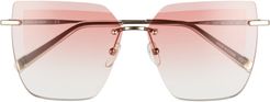 59mm Rectangle Sunglasses - Gold/ Rose Gradient