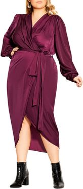Plus Size Women's City Chic Opulent Long Sleeve Midi Dress