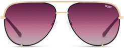 Rivet 56mm Aviator Sunglasses - Gold/ Purple Fade Gradient