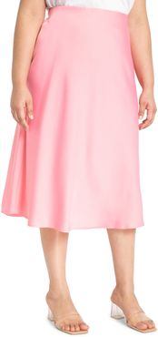Plus Size Women's Eloquii Satin Midi Skirt