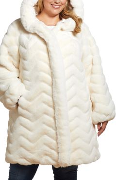 Plus Size Women's Gallery Hooded Faux Fur Jacket