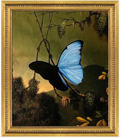 Overstock Art Blue Morpho Butterfly - Framed Oil Reproduction of an Original Painting By Martin Johnson Heade at Nordstrom Rack
