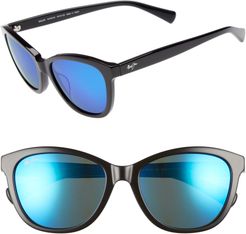 Canna 54mm Polarizedplus2 Cat Eye Sunglasses - Gloss Black/ Blue Hawaii
