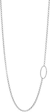 DEAN DAVIDSON Rhodium Plated Long Oval Charm Necklace at Nordstrom Rack