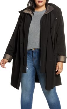 Plus Size Women's Gallery Hooded Raincoat With Liner