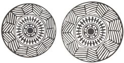 Willow Row Large - Round Black & White Ceramic Decorative Wall Plates with Eclectic Geometric Patterns - Set of 2 at Nordstrom R