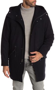 Cole Haan Wool Blend Drawstring Waist Hooded Jacket at Nordstrom Rack