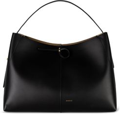 Medium Ava Leather Tote - Black