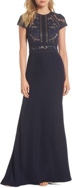 Tadashi Shoji Lace & Crepe A-Line Gown at Nordstrom Rack