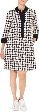 Aubery Houndstooth Check Shift Dress