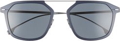 55mm Polarized Square Sunglasses - Matte Blue