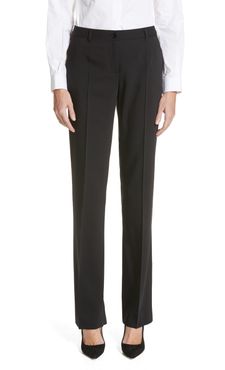 Straight Leg Stretch Wool Trousers