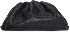 The Pouch Bark Embossed Leather Clutch - Black